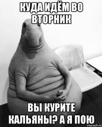 куда идём во вторник вы курите кальяны? а я пою