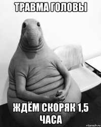 травма головы ждём скоряк 1,5 часа