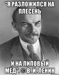 "я разложился на плесень и на липовый мёд". © в. и. ленин