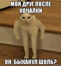 мой друг после кочалки он: быканул шоль?