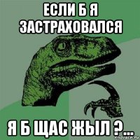 если б я застраховался я б щас жыл ?...