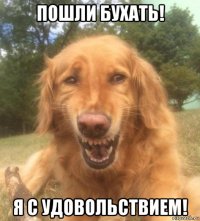 пошли бухать! я с удовольствием!