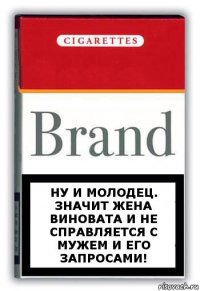 ну и молодец. значит жена виновата и не справляется с мужем и его запросами!