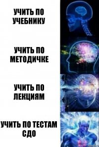 учить по учебнику учить по методичке учить по лекциям учить по тестам сдо