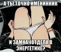 а ты точно именинник и замначотдела в энергетике?