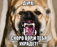 дура! скоро вор и тебя украдет!