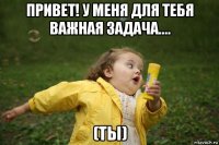 привет! у меня для тебя важная задача.... (ты)