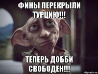 фины перекрыли турцию!!! теперь добби свободен!!!