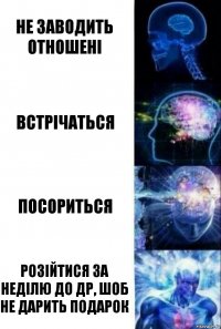 Не заводить отношені Встрічаться Посориться Розійтися за неділю до др, шоб не дарить подарок