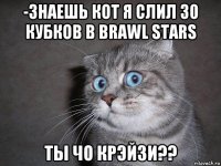 -знаешь кот я слил 30 кубков в brawl stars ты чо крэйзи??