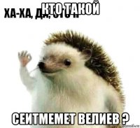 кто такой сеитмемет велиев ?