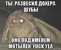 ты: развесил дохера шубы оно под именем мотылёк: fuck yea