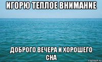 игорю теплое внимание доброго вечера и хорошего сна