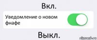 Вкл. Уведомление о новом фнафе Выкл.