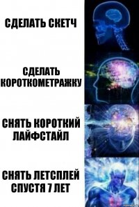 сделать скетч сделать короткометражку снять короткий лайфстайл снять летсплей спустя 7 лет