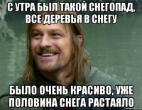 с утра был такой снегопад, все деревья в снегу было очень красиво, уже половина снега растаяло