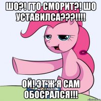 шо?! гто сморит?! шо уставилса???!!!! ой! эт'ж я сам обосрался!!!