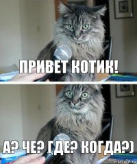 Привет котик! А? Че? Где? Когда?)