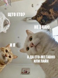 щто ето? не знаю. и я а да ето-же гавно или лайк