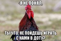 -я не понял, ты что, не пойдешь играть с нами в доту?