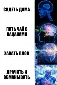 Сидеть дома Пить чай с пацанами Хавать плов Драчить и обманывать