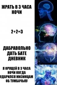 Жрать в 3 часа ночи 2+2=3 Дабравольно дать бате дневник Я орущей в 3 часа ночи когда ударился мизинцам об тумбачьку