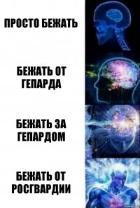 Просто бежать Бежать от гепарда Бежать за гепардом Бежать от росгвардии