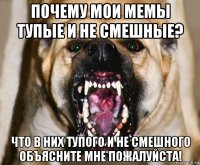 почему мои мемы тупые и не смешные? что в них тупого и не смешного объясните мне пожалуйста!