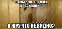 что вы делаете в моём холодильнике? я жру что не видно?