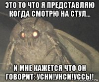 это то что я представляю когда смотрю на стул... и мне кажется что он говорит: усни!унси!уссы!