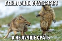 бежать или срать?!?!?! а не лучше срать