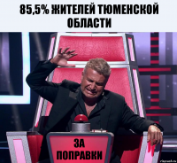 85,5% жителей Тюменской области ЗА поправки