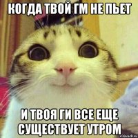 когда твой гм не пьет и твоя ги все еще существует утром