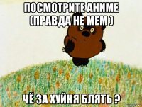 посмотрите аниме (правда не мем ) чё за хуйня блять ?