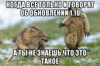 когда все только и говорят об обновлении 1.10 а ты не знаешь что это такое