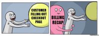 customer filling out checkout page billing recap 