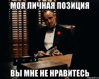 моя личная позиция вы мне не нравитесь