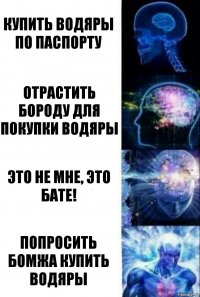 КУПИТЬ ВОДЯРЫ ПО ПАСПОРТУ ОТРАСТИТЬ БОРОДУ ДЛЯ ПОКУПКИ ВОДЯРЫ ЭТО НЕ МНЕ, ЭТО БАТЕ! ПОПРОСИТЬ БОМЖА КУПИТЬ ВОДЯРЫ