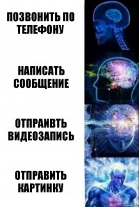 Позвонить по телефону Написать сообщение Отпраивть видеозапись Отправить картинку