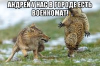 андрей у нас в городе есть военкомат! 