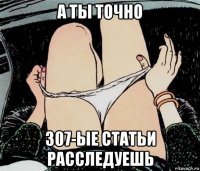 а ты точно 307-ые статьи расследуешь