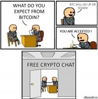 what do you expect from bitcoin? BTC will go up or down! You are accepted ! free crypto chat