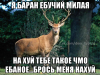 я баран ебучий милая на хуй тебе такое чмо ебаное...брось меня нахуй