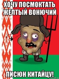 хочу посмоктать желтый вонючий писюн китайцу!