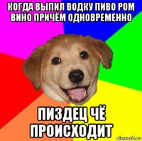 когда выпил водку пиво ром вино причём одновременно пиздец чё происходит