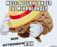 мозг: я тебя не видел ты меня не видел я:ок