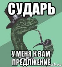 сударь у меня к вам предлжение