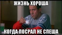 жизнь хороша когда посрал не спеша