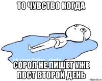 то чувство когда сорол не пишет уже пост второй день