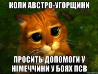 коли австро-угорщини просить допомоги у німеччини у боях псв